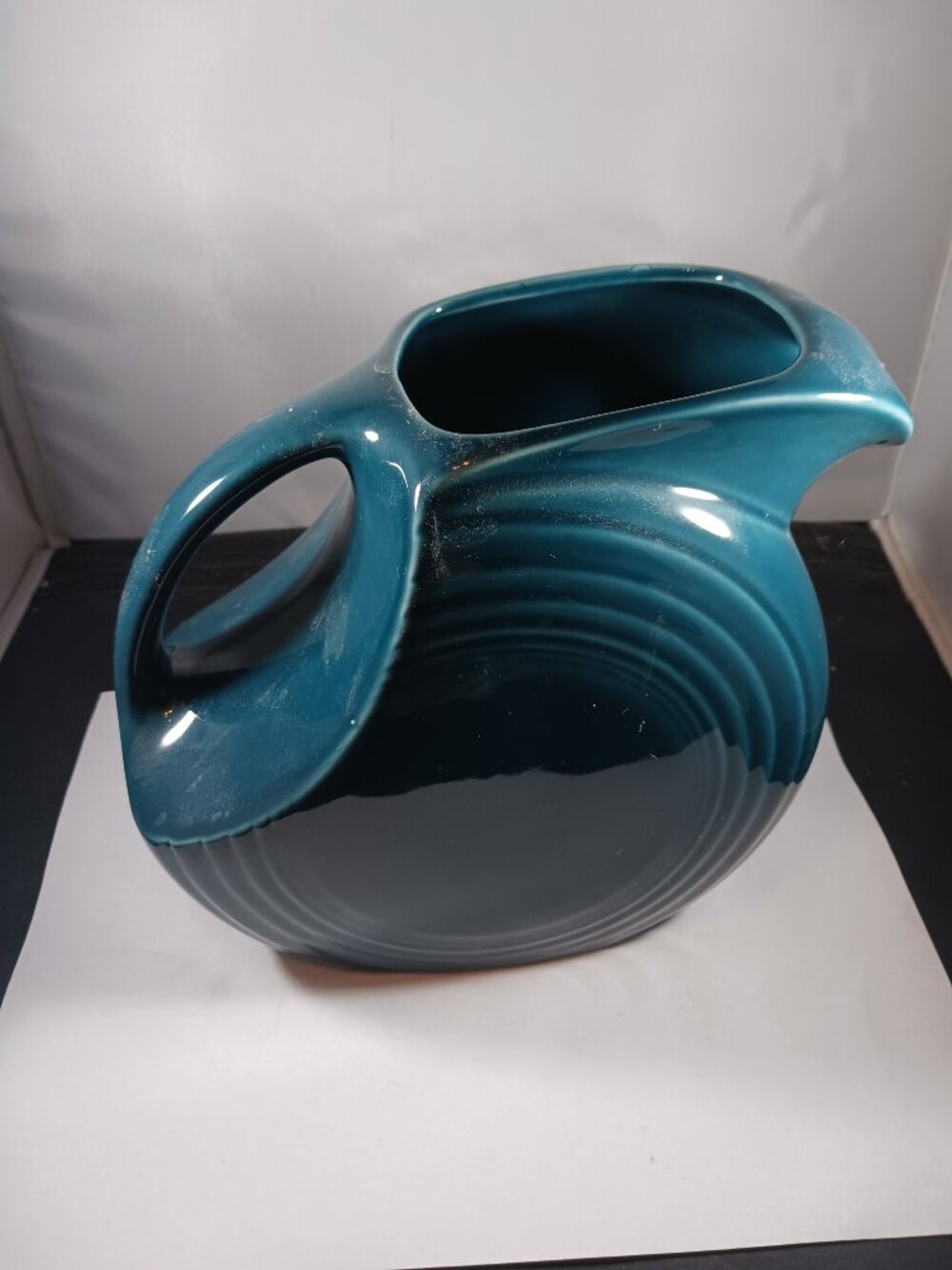 Fiestaware Disc Pitcher Retired Juniper 7.5" Tall Homer Laughlin  64oz 1999